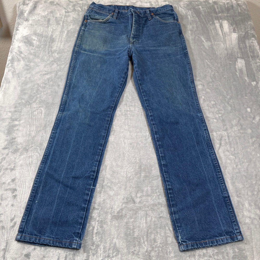 Wrangler Cowboy Cut Slim Fit Jeans 936PWD Mens 32x32 Blue Denim Western Straight